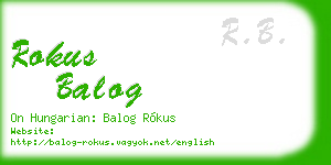 rokus balog business card