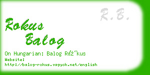 rokus balog business card